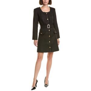 Pascale La Mode Womens Tweed Mini Dress, Black